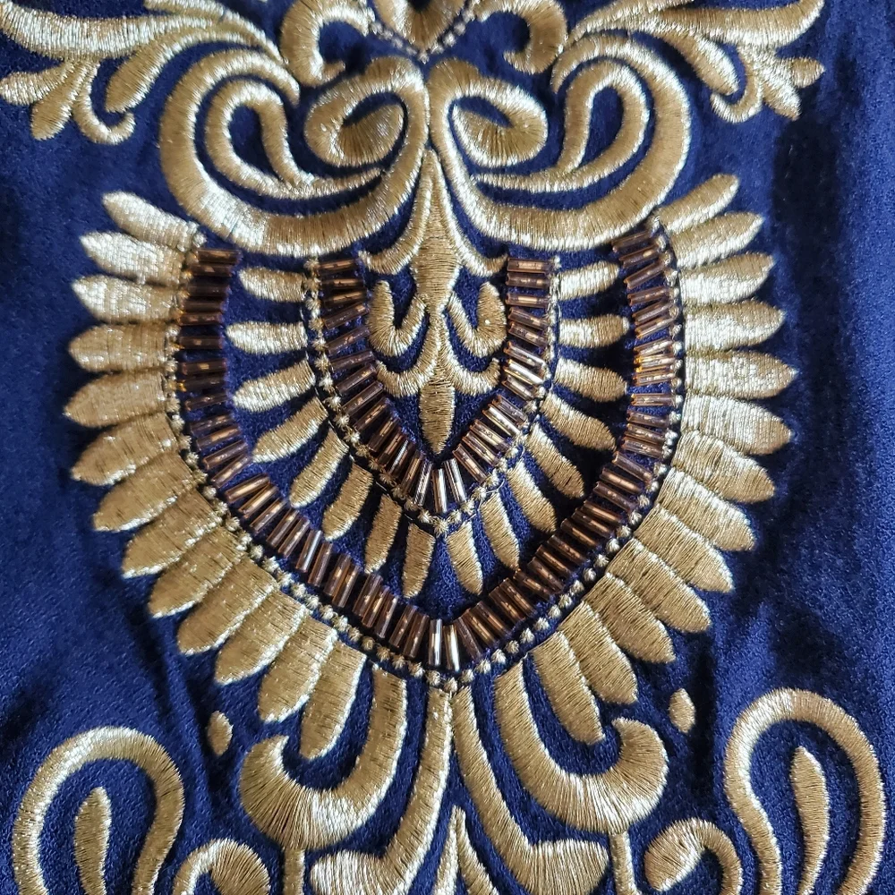 Lilly Pulitzer Aubra Blue And Gold Shift Dress Size Medium - Picture 10 of 14